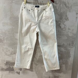 Van Heusen White High-Rise Jeans with Gold Button